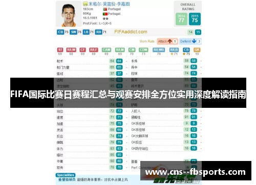FIFA国际比赛日赛程汇总与观赛安排全方位实用深度解读指南 FIFA国际比赛日赛程汇总与观赛安排全方位实用深度解读指南